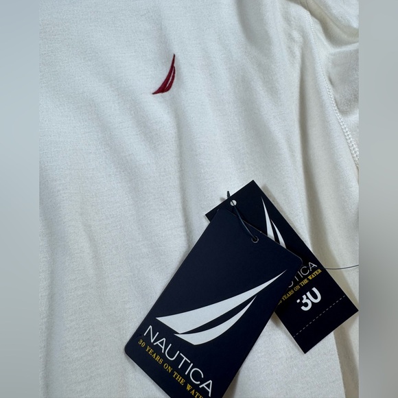 NWT Nautica Lightweight Cotton Crewneck Pullover Sweatshirt | White Size XL - Picture 2 of 8